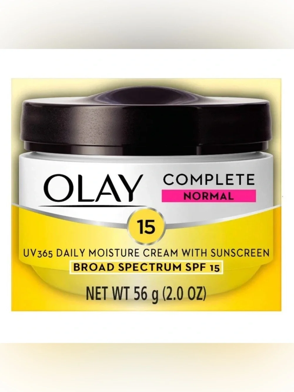 OLAY Complete Daily Moisture Cream SPF 15 — Yellow and Black Jar 2.0 oz